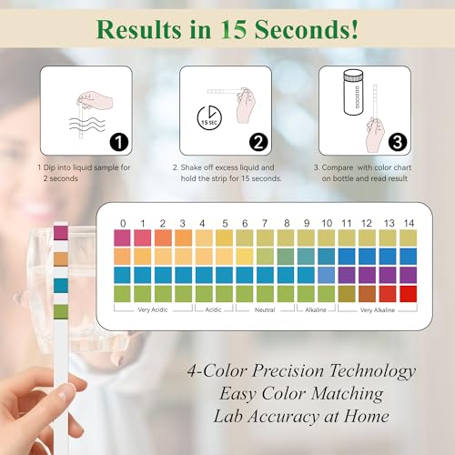pH Test Strips 0-14, 150CT Universal Litmus Paper pH Tester Kit for Liquid | pH Testing Kit for Drinking Water, Pool Spa Aquarium Fish Tank Urine Saliva Food Beverage Kombucha Soil,Soap Making, Skincare