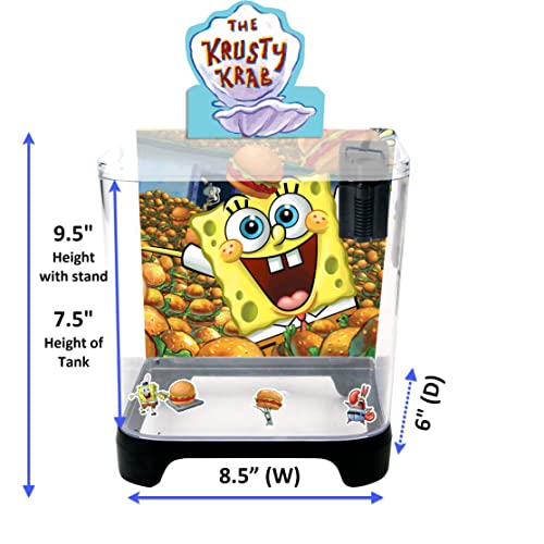 Penn-Plax Officially Licensed Spongebob Squarepants Starter Kit with 1.5 Gallon Tank – Great Way to Teach Children How to Maintain and Take Care of an Aquarium – SBK115