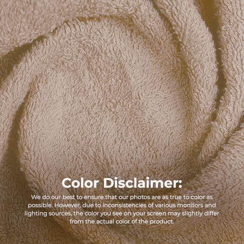 Avalon Towels Salon Towel - Beige Hand Towels Bulk Pack of 24 - 100% Cotton Absorbent Spa, Facial & Gym Towel for Working Out - 16x27 Inches (Not Bleach Proof) - color: Beige