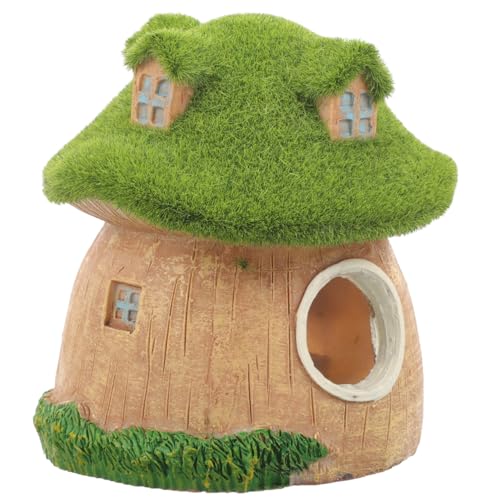 POPETPOP Mushroom Fish Tank Decor Aquarium Fish Hideout Resin Mushroom House Shelter Landscape Ornament for Betta Tanks Aquarium Decorations 3.93 in