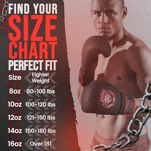 Twisto Boxing Gloves Black Rox - Pro Training & Sparring, Maya Hide Leather, Muay Thai, MMA, Kickboxing, Men, Women, Adults, Heavy Punching Bag, Focus Mitts, Pads,10oz 12oz 14oz 16oz - color: Red, size: 10 oz