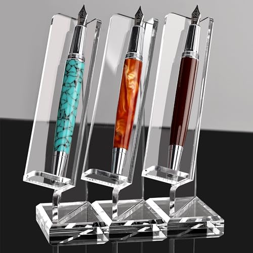 SANRUI Acrylic Pen Holder Desktop Display, Clear Vertical Pencil Stand | Fountain Pen Ballpoint Showholder,Makeup Brush Rack,Paintbrush Drying Support Organizer Desk for Exhibitions,Office,Store Use - style: Vertical Pen Holder(1PCS)