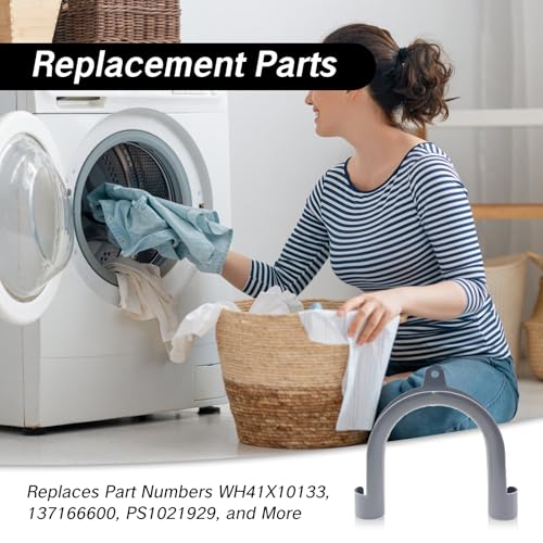 NIIIYTYB PVC Washing Machine Drain Hose Holder Hook U-Shaped Drain Clamp Fits 1-1/4" Pipe Secure Holder for Laundry Room Organization
