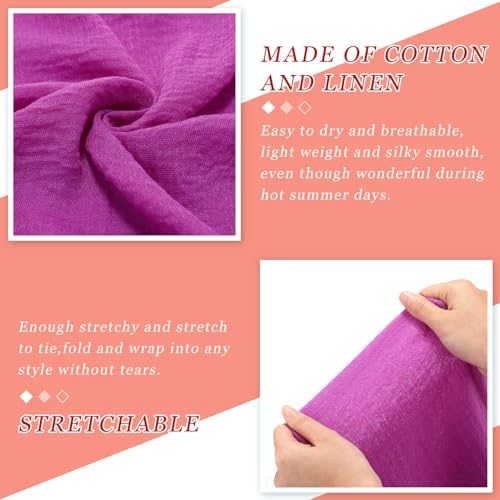 Geyoga 6 Pcs Women Scarf Shawl Hijab Scarves Cotton Crinkle Hijab for Women Blend Shawl Crinkle Wrap Head for Seasons - color: Vibrant Colors