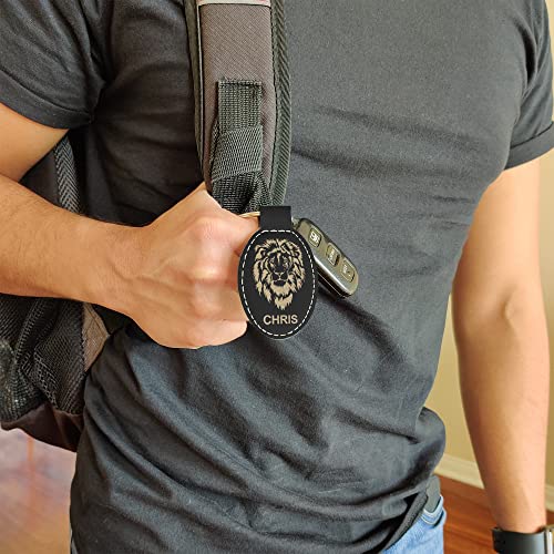 LaserGram Oval Keychain, Allah 1, Personalized Engraving Included (Black with Gold) - color: Black With Gold
