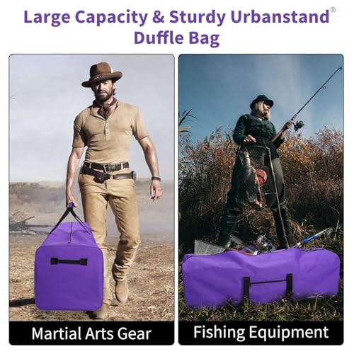 Urbanstand 52 inch Foldable Duffel Lock Zipper Travel Camp, Purple | 600D Water-Resistant Ripstop Polyester, Foldable Design, Padded Handle, Holds Tent, Tripod, Fishing Rod & Sports Equipment - color: Purple, size: 52 Inch