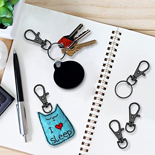 120PCS Premium Swivel Lanyard Snap Hook with Key Rings, Metal Keychain Hooks for Jewelry Making, Crafts (Gun Black) - color: Gun black