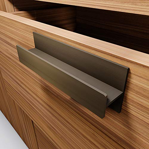 HRX Self-Adhesive Edge Fingerpull Door Handle - Easy to Install Screwless Peel and Stick on Glass, Wood, Metal, Plastic - Sliding Doors Knob for Kitchen Fronts, Drawers & Dressers Panels - 2 Pack - color: Stainless