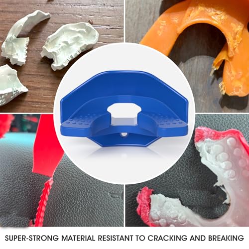 2Pcs Youth Football Mouthguard,Football Mouthpiece with Strap,No Boil. | Soft and Durable, Maximum Breathing Channel - color: Blue
