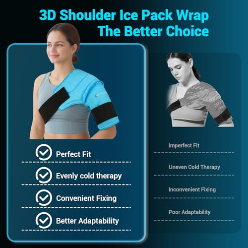 Comfytemp Shoulder Ice Pack Wrap for Injuries Reusable Gel, Physical Rotator Cuff Cold Therapy Arm Shoulder Sleeve for Pain Relief, Fracture, Arthritis, Surgery, Recovery (S/M) - style: 1 Gel Pack