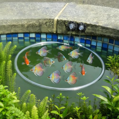 Height-Adjustable Floating Aquarium Plant Corral with Silicone Tubing Kit | Follows Water-Level Changes, Lightweight, Universal Fit, Separates Fish and Floating Plants