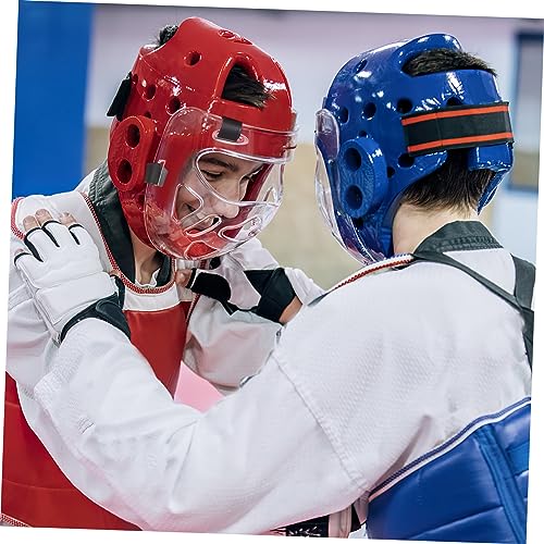 Angoily Taekwondo Mask, Clear Kickboxing Sparring Headgear, Breathable Martial Arts Face Protection - color: 3pcs