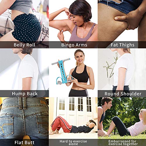 Pedal Resistance Bands with Handles Exercise Bands Multifunction Tension Rope Fitness for Working Out Arm Abs Legs Stretch Bands - color: Blue