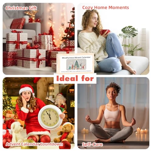 Mindfulness Advent Calendar for Teen Girls – 24 Days of Cozy Holiday Activities with Cute Animal Illustrations | Christmas Self-Care & Emotional Support Gift for Adults and Families