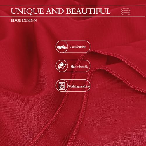 Chiffon Scarf,Soft Breathable Chiffon Shawls and Wraps,Silky Women's Hijab for Evening Dresses Wedding Bridal Scarves - color: Red, size: 67 x 28 inches