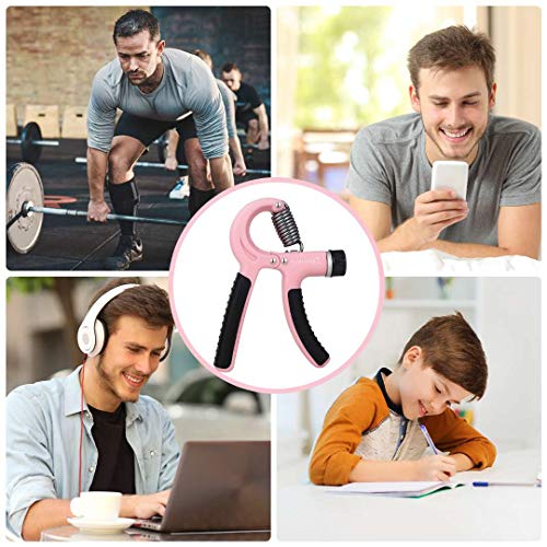 Grip Strength Trainer-2 Pack Hand Grip Strengthener Adjustable Resistance Range 20-90 lbs Non-Slip Hand Grip, Hand Gripper Exerciser, Wrist Strengthener for Forearm Grip Workout - color: pink