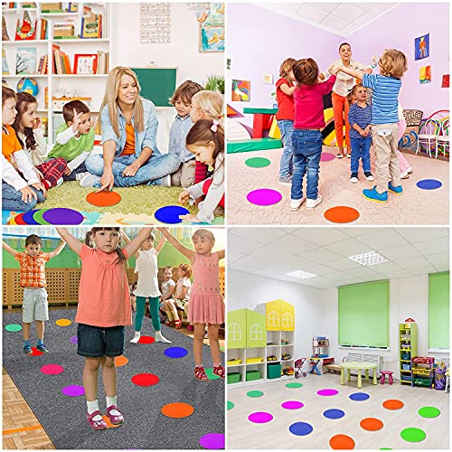 60 Pcs Poly Vinyl Spot Markers Rubber Floor Dots Non Slip Agility Markers Flat Field Cones for PE Gym Classes, Classroom Activities and Games, Soccer Basketball Sports Speed Agility Training - size: 9inch