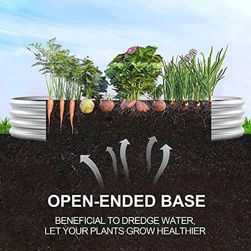 Land Guard 2Pcs Galvanized Steel Raised Garden Bed,8 x 4 x 1 ft Large Metal Raised Planter Beds, Aluminum Raised Garden Bed for Vegetables, 8 x 4 x 1ft(2pcs) - color: 1-silver, size: 8×4×1ft(2pcs)