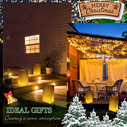 Sabary 50 Sets Luminary Bags with Flameless Tea Lights Outdoor Luminaries LED Lantern Candle Bags for Wedding Birthday Ramadan Christmas Party Decorations Romantic Decor(Sun) - style: Sun