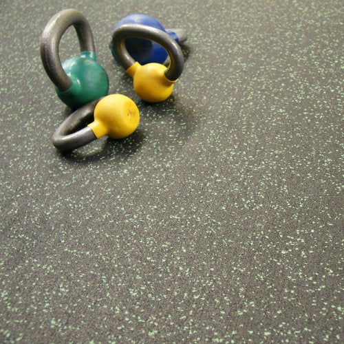 Rubber-Cal Elephant Bark Flooring 3/8-inch T x 4-feet - color: Green Dot, size: 48"L x 48"W x 0.4"Th