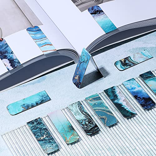 Zonon 24 Pcs Ocean Magnetic Bookmarks Summer Blue Magnet Page Markers Page Clip Funny Bookmark Gifts for Graduation Reading Lover Women, Men Classroom Prize Graduation Party Favors - style: Ocean