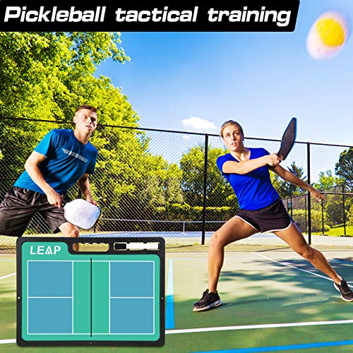 LEAP Coach Board Premium Tactical Clipboard Two Sides with Full & Half Court Dry Erase Marker Board for Basketball, Baseball, Soccer, Football, Hockey - color: Badminton / Pickelball
