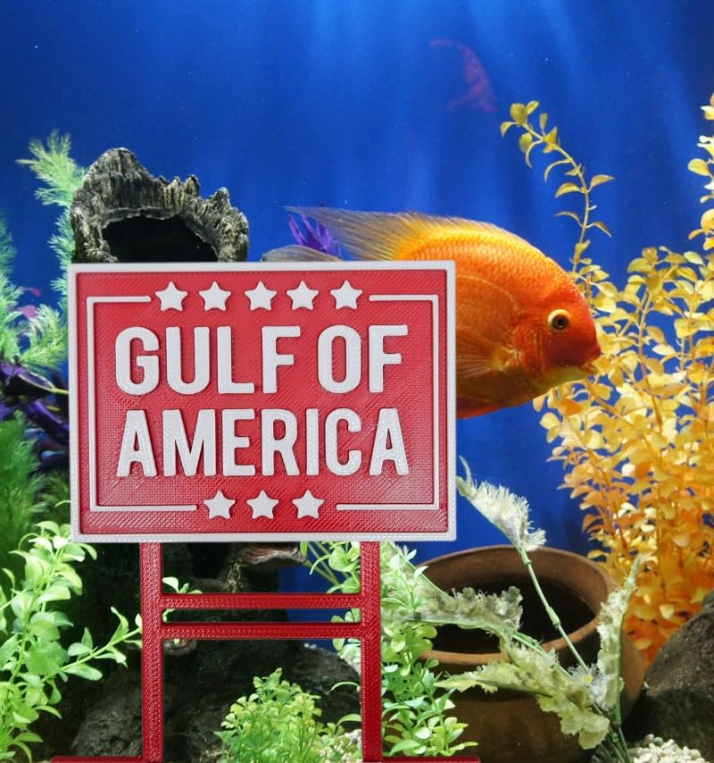 Gulf of America Aquarium Decor MAGA Make America Great Again Sign Decor for Fish Tank Betta Fish Tank Trump Sign Garden for Planter
