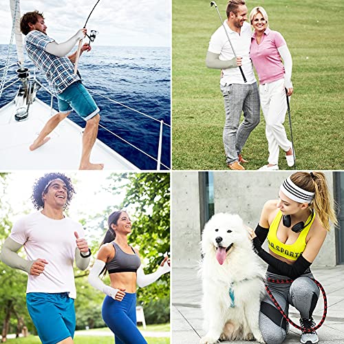 beister Arm Sleeves for Men & Women, UPF 50+ UV Sun Protection, Cooling - color: 3-pairs Black+white+grey