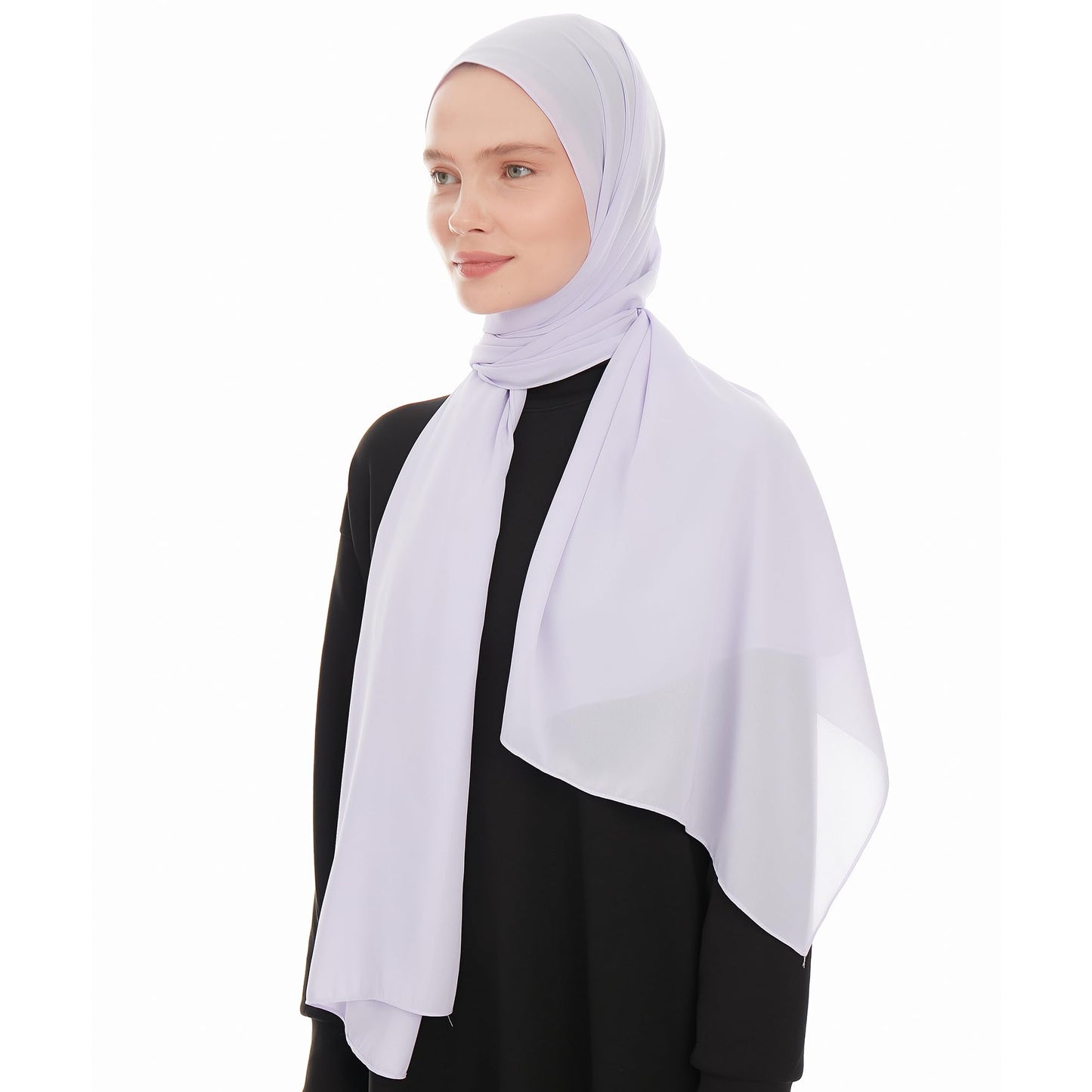 Premium Hijab Scarf for Women - Heavy Chiffon Hijab Muslim Headscarf Shawl - Soft Chiffon Scarf Muslim Headscarf Shawl - color: Light Purple
