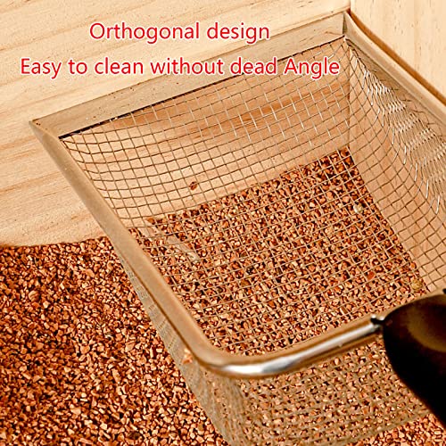 Scoops Terrarium Bedding Substrate Sand Sifter 2mm Stainless Steel Fine Mesh Small Pet Cage Shovel Scooper for Bedding Bearded Dragon Scoops