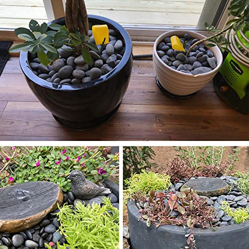 18 Pounds Natural River Rocks Mexican Beach Pebbles for Garden Landscape Stone Paving Stone Grey (1Inch) - size: 18LB, style: Medium