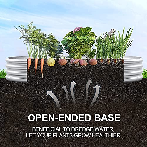 Land Guard 6ft Metal Raised Garden Bed,2 Pcs Galvanized Planter Raised Beds for Vegetables………… - color: 1-silver, size: 6×3×1ft(2pcs)