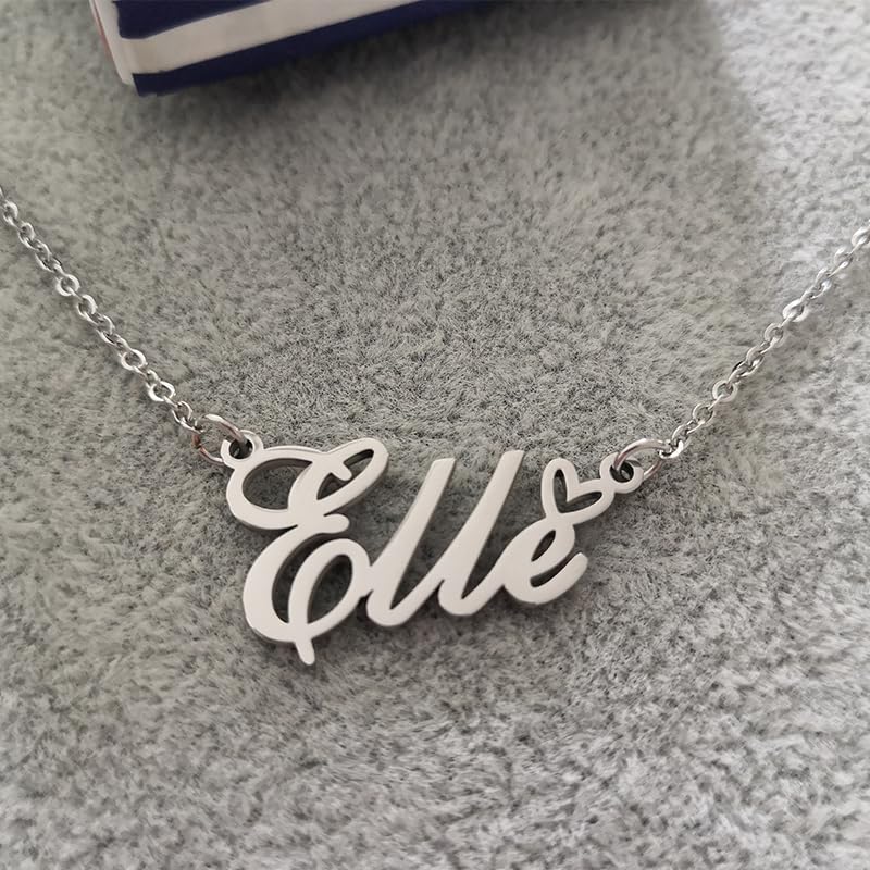 Custom Name Necklace Customized Personalized Plated Necklace for Mother Daughter Friendship Women Valentine's Day Christmas Birthday New Year Party - style: Alexandria Silver