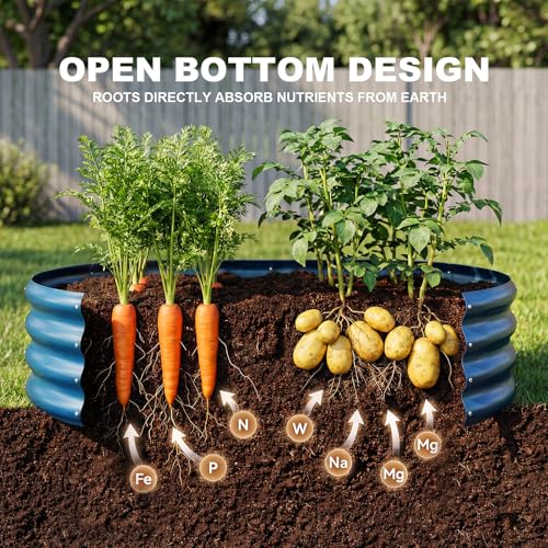 Land Guard 2 Pcs 6ft Metal Raised Garden Bed, 6 x 3 x 1 Galvanized Planter Raised Beds for Vegetables, Blue - color: 5-blue, size: 6×3×1ft(2pcs)