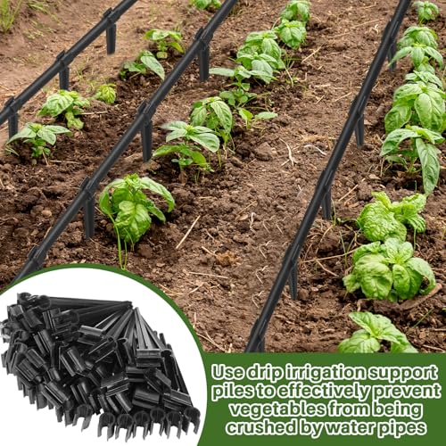 50 Pcs Irrigation Drip Support Stakes 1/2 Inch Tubing Hose Holder, Pipe Universal Drip Lines Tubing Hose for Gardening Patio Lawn Irrigation Growing