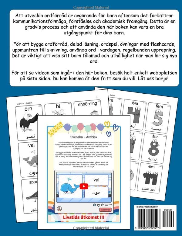 1000 Svenska Arabiska Illustrerad tvåspråkig vokabulär (Svartvitt utgåva): Swedish Arabic language learning (Swedish Edition)