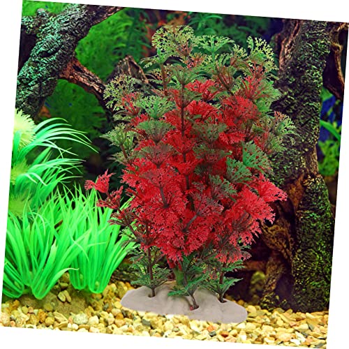 balacoo Delicate Decorative Fake Plant for Aquarium Fish Tank Plastic Artificial Aquarium Decor Lifelike Desktop Fish Tank Accessory Natural Landscape Enhancement Safe for Aquatic Pets