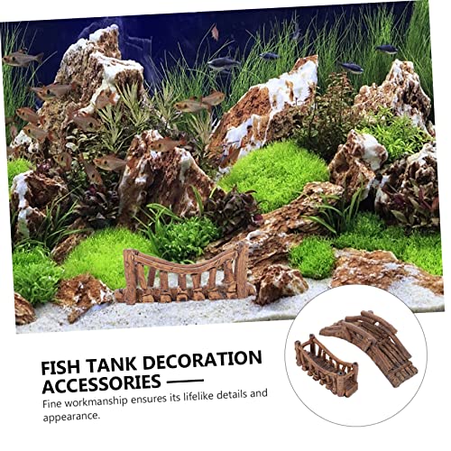 Totority 2pcs Fish Tank Bridge Decoration Aquarium Adornments Realistic Underwater Landscape for Shrimp Turtles Fish Easy to Maintain Stability