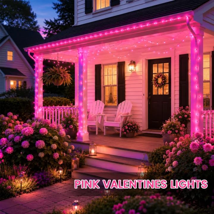 2 Pack 200 LED Battery Operated String Lights, Twinkle Fairy Lights Pink - color: Pink, size: 2PK(100LED)