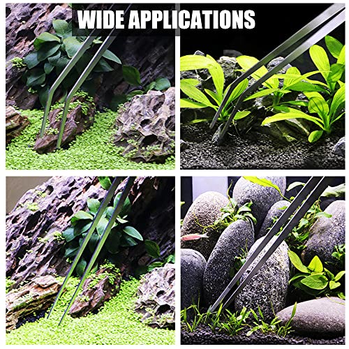 Utoolmart Aquarium Plant Tweezer, Stainless Steel Curved Tweezer, Aquarium Tweezers Extra Long 48cm, for Fish Tank Plant Aquascape Tools, Feeding Tongs, 2 Pcs - color: 2pcs, size: 48cm Curved
