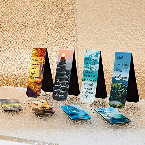 Zonon 24 Pcs Bible Verse Magnetic Bookmarks Bulk Christian Scripture Inspirational Book Marks Religious Motivational Book Marker Prayer Page Clips for Sunday School Women Men Reading Gifts