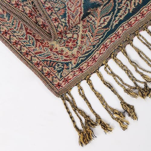 TUSHUSTY Pashmina Feel Rave Shawl Wrap for Women Men Hijab Scarf - color: Teal 2