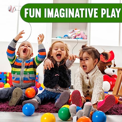 Playbees Reactive Practice Baseballs (3 Pack) β Personal Wrist Return Trainer for Solo Pitching & Catching Practice β High-Elastic Training Ball for Kids & Beginners β Compact Travel Set - style: 3 Pack