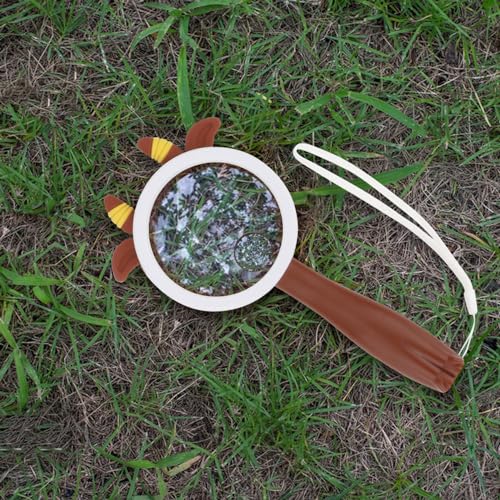 Rongon 10X Kids Magnifying Glass Handheld Magnifier (Mavericks Style) | Maverick shape magnifier student exploring nature, scientific experiment Observing insect animal plant leaves explore reading - color: Mavericks Style 1pcs