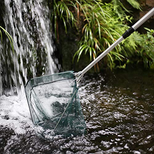 RESTCLOUD Fishing Landing Net with Telescoping Pole Handle, Fishing net Freshwater for Kids Men Women, Extend to 40-63 Inches - style: A: Aluminum Handle, 50" Full