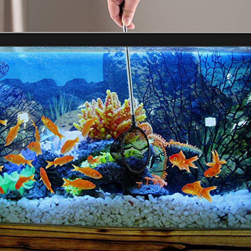 Lpraer Aquarium Fish Net with Extendable Stainless Steel Long Handle Fine Mesh Net for Fish Tank - size: 3.5+5 inch-2 Pack Bundle