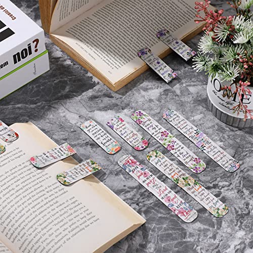 Zonon 48 Pcs Bible Verse Magnetic Christian Bookmarks Clips Floral Style - style: Floral Style