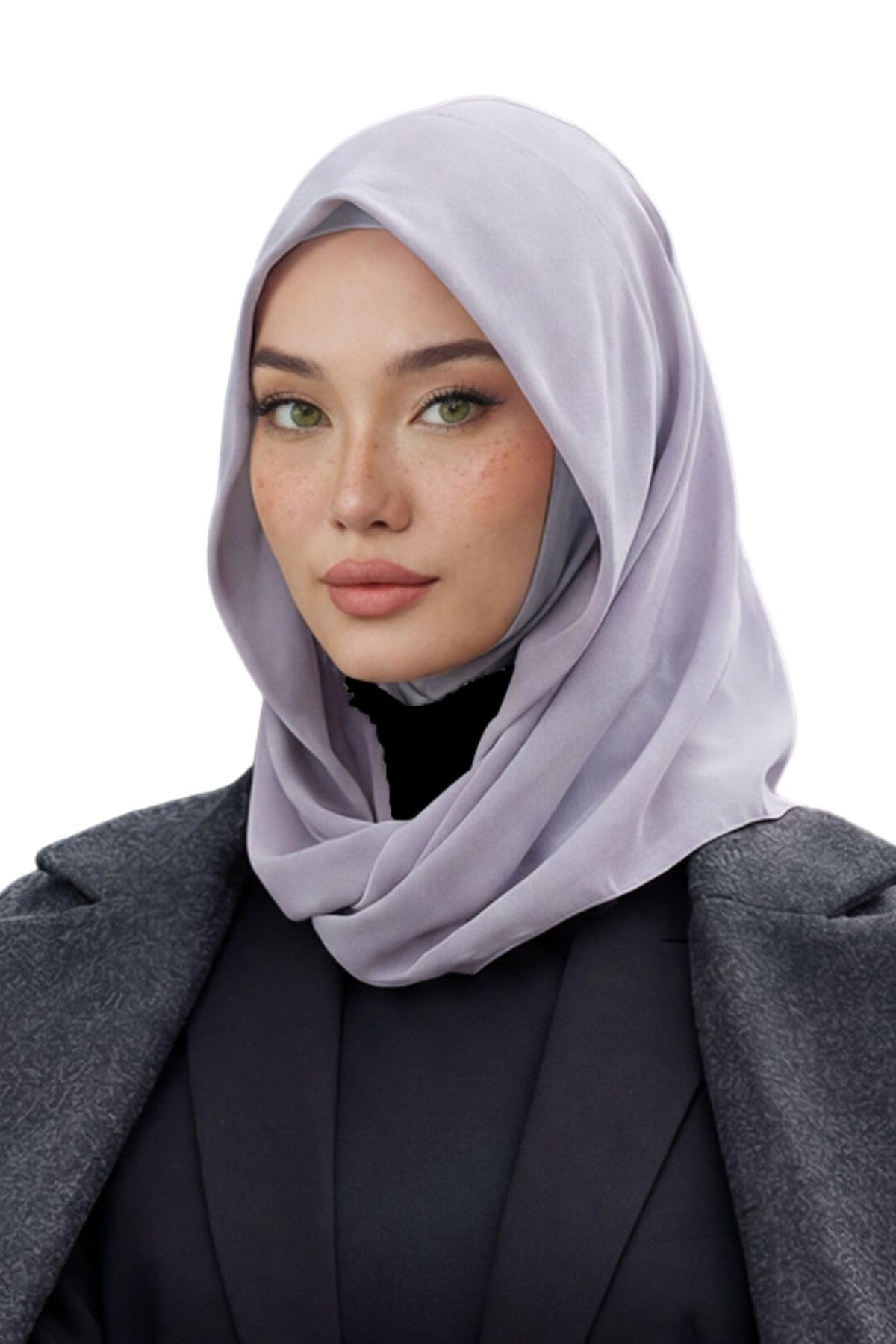 Aisha's Design Pre-tied Cotton-Chiffon Scarf for Women Practical Veil Instant Scarf Hijab Stylish Design - color: Grey