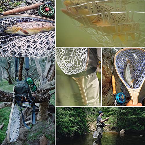 Maxcatch Transparent Rubber Net Replacement for Fly Fishing Trout Mesh Landing Net