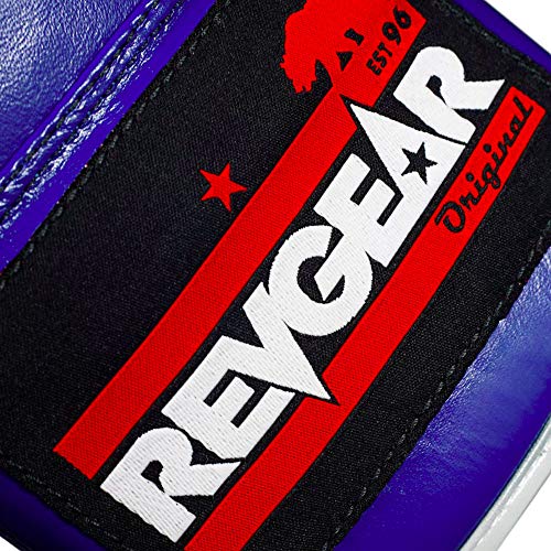 Revgear F1 Competitor Pro Lace Boxing Glove | Premium Leather | Lace-up - color: Blue, size: 12 OZ